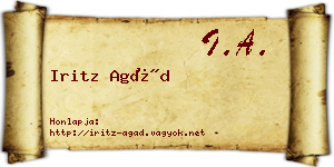 Iritz Agád névjegykártya
